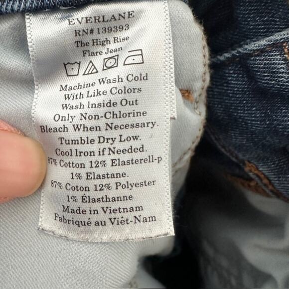 Everlane The High Rise Flare Wide Leg Jean Size: 32 Dark Rinse - Picture 11 of 12